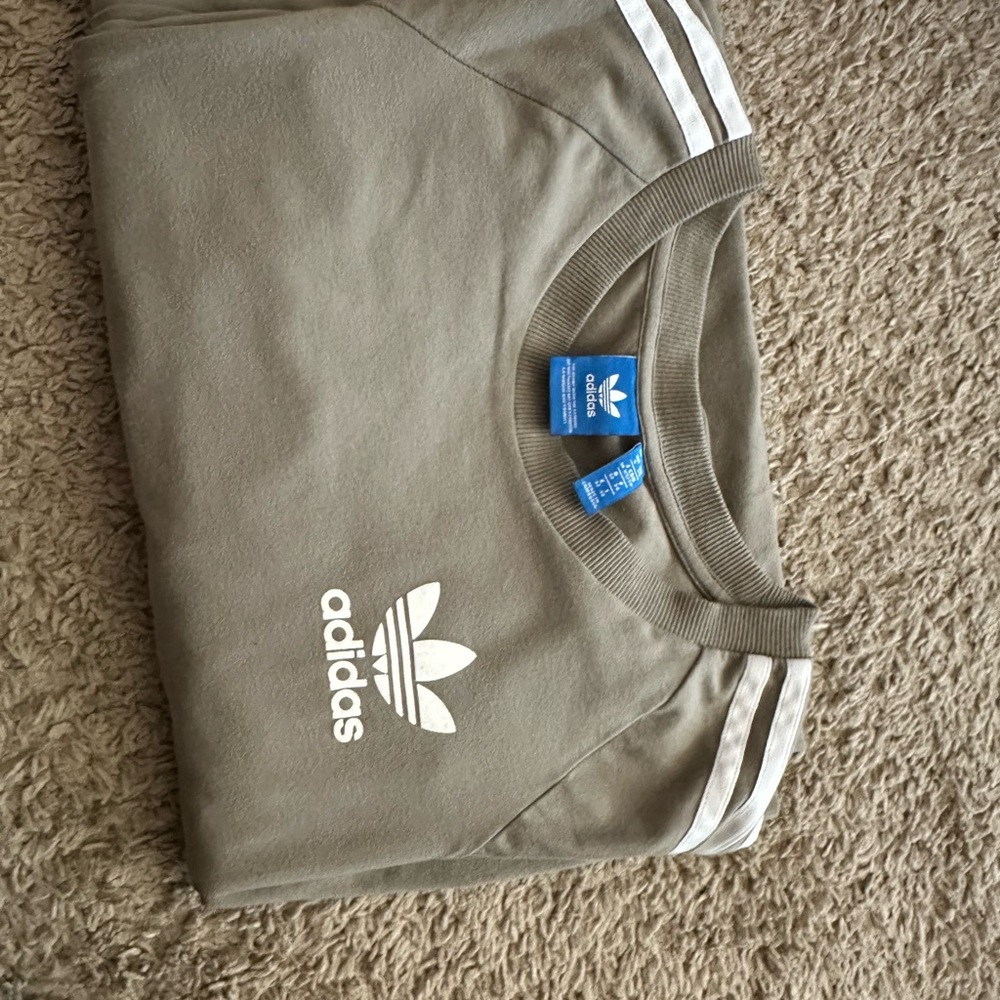 Adidas Taupe Sweatshirt dress with White Accents